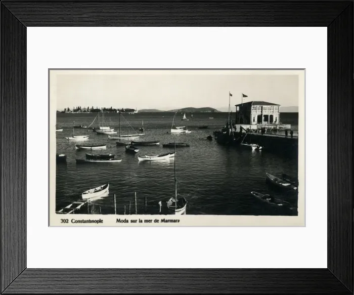Framed Print : Istanbul, Turkey - Harbour at Moda - Sea of Marmara