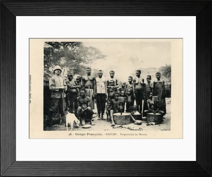 Framed Print : Preparing Manioc at Banghi in the Congo Framed Print : Preparing Manioc at Banghi in the Congo