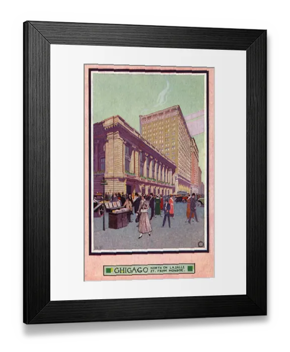 Framed Print : Chicago - Looking north on LaSalle Street from Monroe Framed Print : Chicago - Looking north on LaSalle Street from Monroe