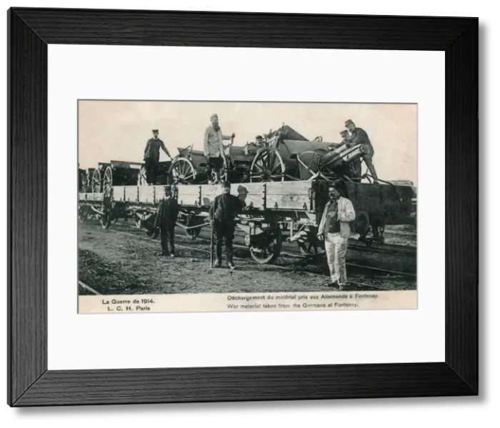 Framed Print : WWI - Captured German guns at Fontenay Framed Print : WWI - Captured German guns at Fontenay