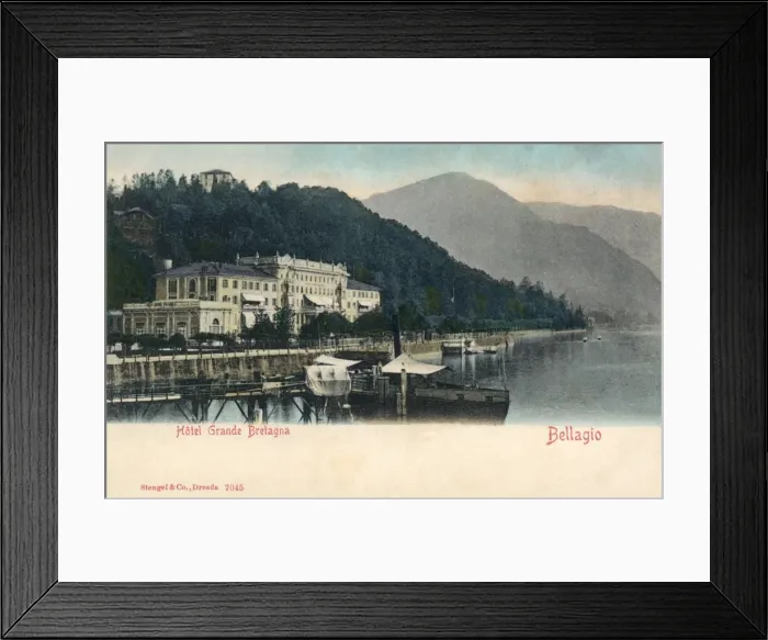 Framed Print : Italy - Bellagio - Great British Hotel on Lake Como Framed Print : Italy - Bellagio - Great British Hotel on Lake Como