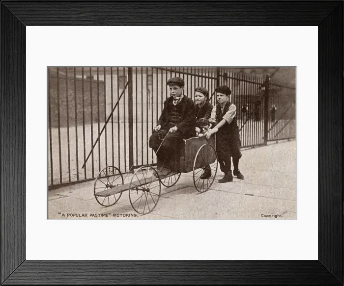 Framed Print : London Street Boys and their soapbox racer Framed Print : London Street Boys and their soapbox racer