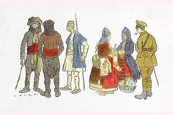 Thessaloniki - Macedonian Peasants and British Soldier