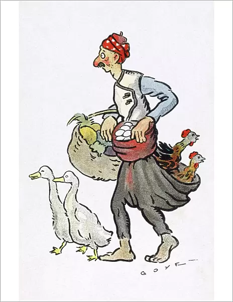 Thessaloniki - Poultry and Vegetable Salesman