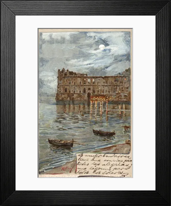 Framed Print : Italy - Naples - Palace of Donn Anna