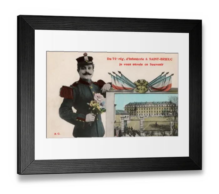Framed Print : France - Souvenir Card of the 71st Infantry Regiment Framed Print : France - Souvenir Card of the 71st Infantry Regiment