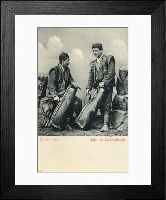 Framed Print : Water Carriers - Constantinople, Turkey Framed Print : Water Carriers - Constantinople, Turkey