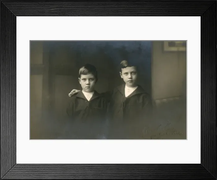 Framed Print : A pair of rather stern-faced brothers Framed Print : A pair of rather stern-faced brothers