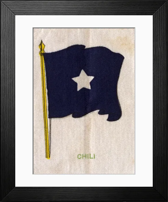 Framed Print : The Flag of Chile - Silk backing