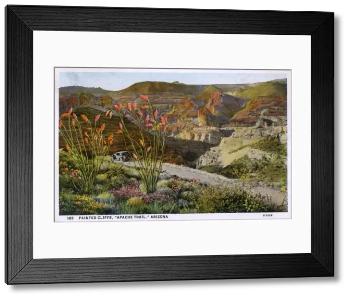 Framed Print : Painted Cliffs - Apache Trail - Arizona, USA Framed Print : Painted Cliffs - Apache Trail - Arizona, USA