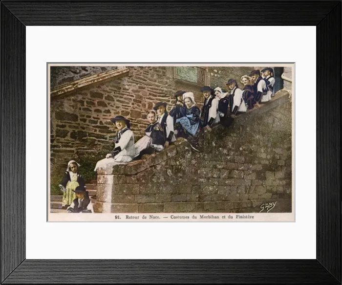 Framed Print : Costumes of Morbihan and Finistere, Brittany, France Framed Print : Costumes of Morbihan and Finistere, Brittany, France
