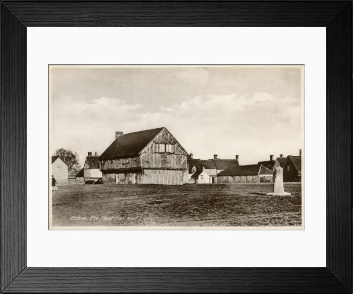 Framed Print : The Moot Hall and Cross - Elstow, Bedfordshire Framed Print : The Moot Hall and Cross - Elstow, Bedfordshire
