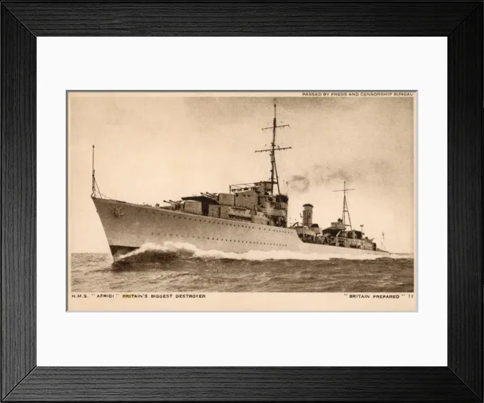 Framed Print : HMS Afridi - Britains Biggest Destroyer Framed Print : HMS Afridi - Britains Biggest Destroyer