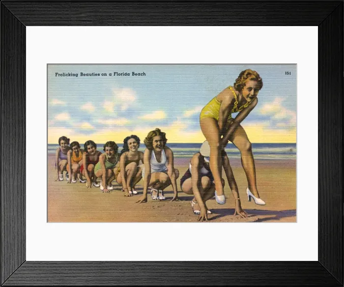 Framed Print : Frolicking beauties on a Florida beach - USA Framed Print : Frolicking beauties on a Florida beach - USA