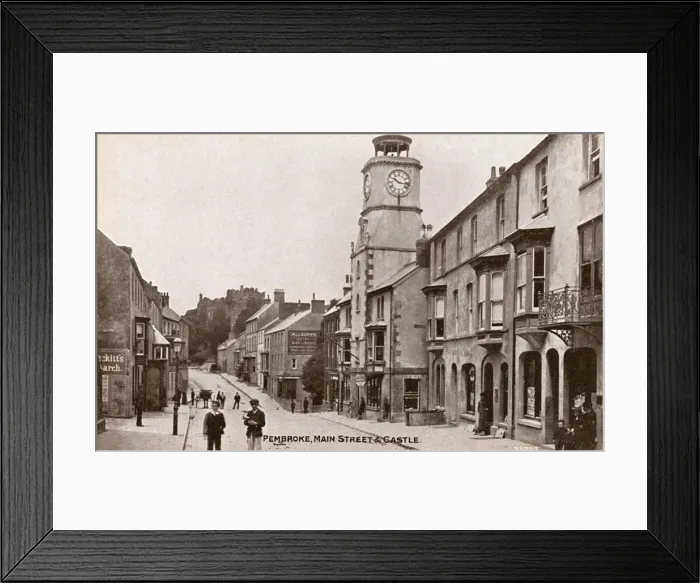 Framed Print : Pembroke - Main Street and Castle (in distance) Framed Print : Pembroke - Main Street and Castle (in distance)