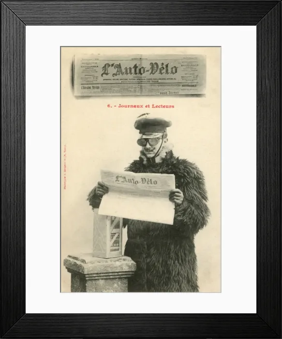 Framed Print : L Auto-Velo newspaper and reader Framed Print : L Auto-Velo newspaper and reader