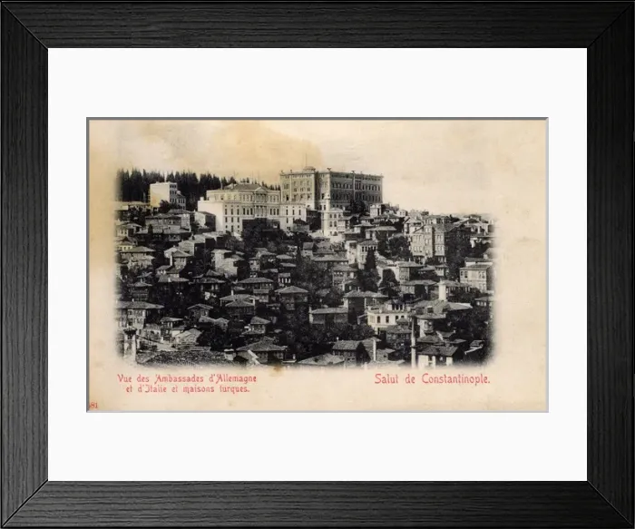 Framed Print : Turkish houses and German and Italian Embassies, Istanbul Framed Print : Turkish houses and German and Italian Embassies, Istanbul