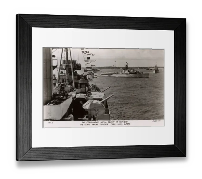 Framed Print : The Coronation Naval Review - Spithead - Royal Yacht Framed Print : The Coronation Naval Review - Spithead - Royal Yacht