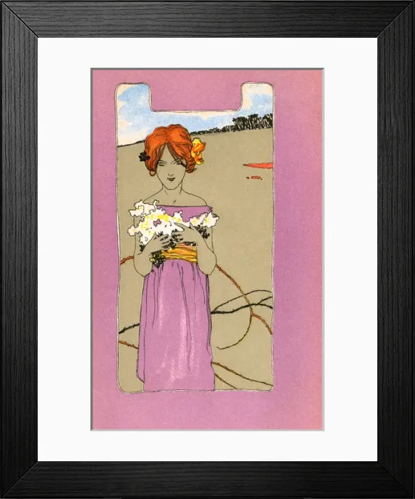 Framed Print : Art Nouveau Girl Framed Print : Art Nouveau Girl