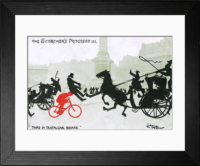 Framed Print : Scorchers Progress - Trafalgar Square - Errant city cyclist Framed Print : Scorchers Progress - Trafalgar Square - Errant city cyclist
