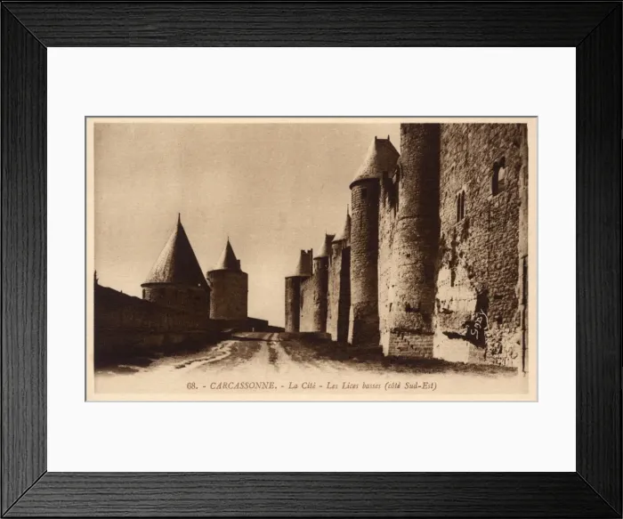 Framed Print : Carcassonne, France - The lower walls of the South-east Framed Print : Carcassonne, France - The lower walls of the South-east