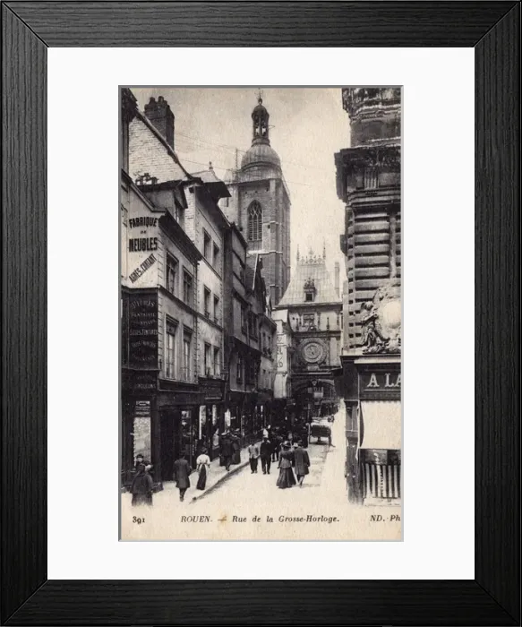 Framed Print : Rouen - Rue de la la Grosse Horloge Framed Print : Rouen - Rue de la la Grosse Horloge