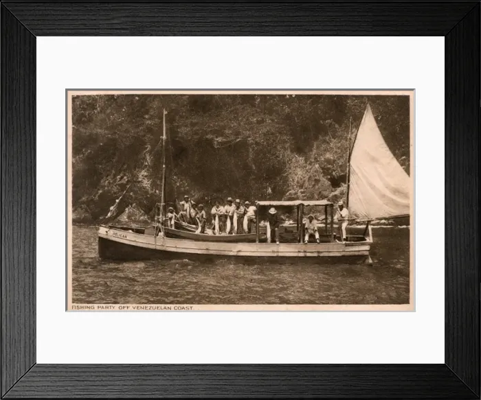 Framed Print : Fishing party off the Venezuelan Coast, Venezuela Framed Print : Fishing party off the Venezuelan Coast, Venezuela