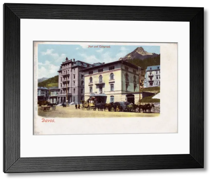 Framed Print : Davos, Switzerland - The Post and Telegraph Office Framed Print : Davos, Switzerland - The Post and Telegraph Office