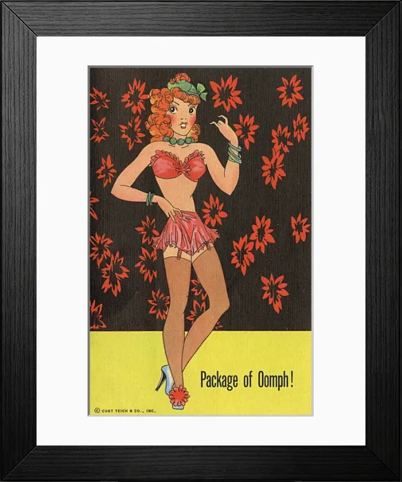 Framed Print : A pin-up beauty providing a Package of Oomph Framed Print : A pin-up beauty providing a Package of Oomph