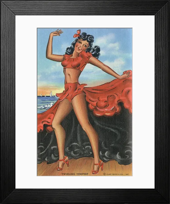 Framed Print : Twirling Tempest dancer in red and black gown Framed Print : Twirling Tempest dancer in red and black gown