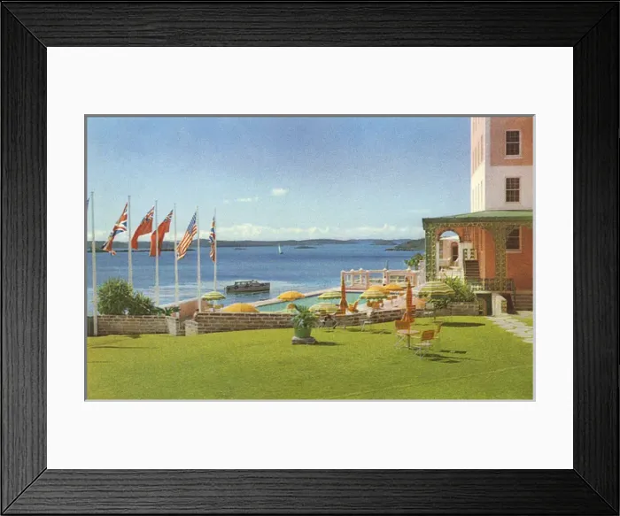 Framed Print : Princess Hotel, Bermuda - Harbour and Swimming Pool Framed Print : Princess Hotel, Bermuda - Harbour and Swimming Pool