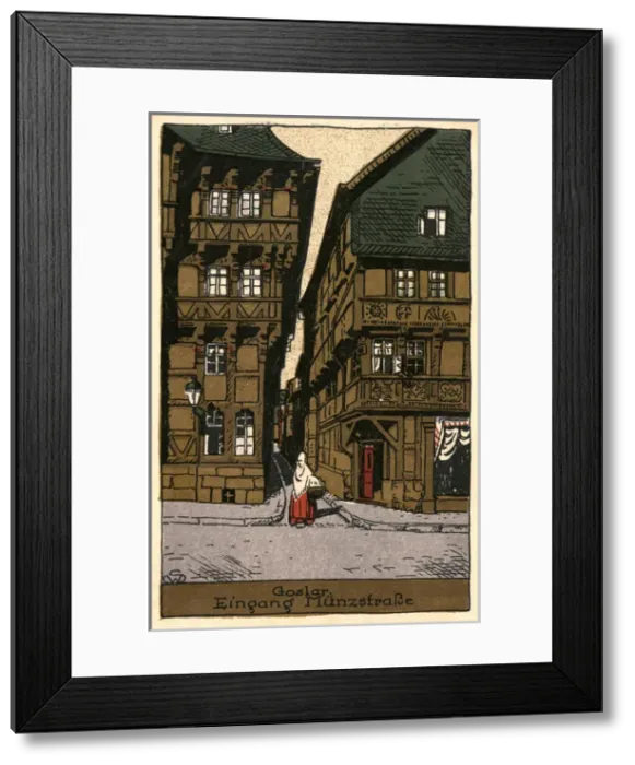 Framed Print : Goslar, Lower Saxony, Gemany, narrow entrance to Munzstrasse Framed Print : Goslar, Lower Saxony, Gemany, narrow entrance to Munzstrasse