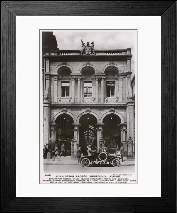 Framed Print : Burlington Arcade viewed from Burlington Gardens, Piccadilly Framed Print : Burlington Arcade viewed from Burlington Gardens, Piccadilly