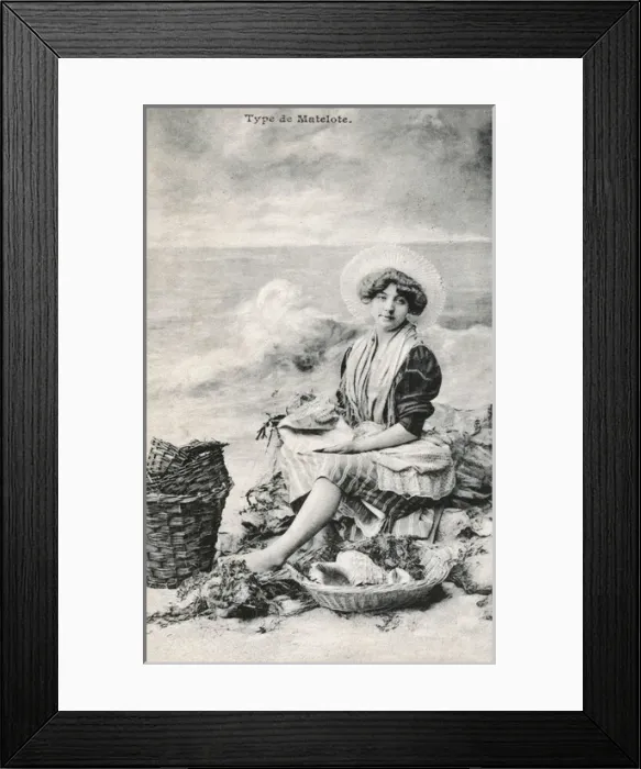 Framed Print : Type of French Fisherwoman from Northern France Framed Print : Type of French Fisherwoman from Northern France