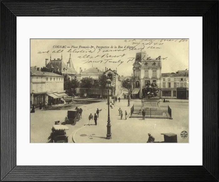 Framed Print : Cognac, France - Place Francois Ier - view of Rue d Alger Framed Print : Cognac, France - Place Francois Ier - view of Rue d Alger