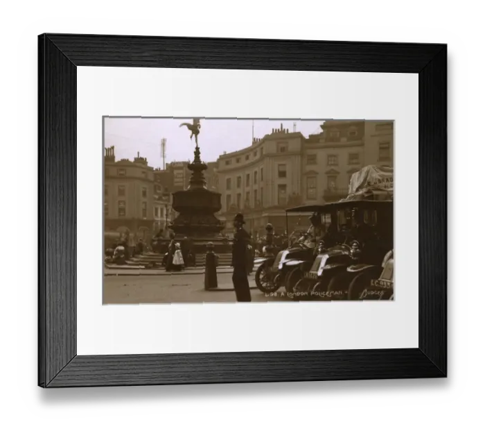 Framed Print : A Policeman at Piccadilly Circus, London, close to Eros Framed Print : A Policeman at Piccadilly Circus, London, close to Eros
