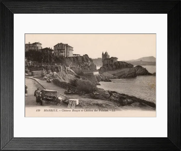 Framed Print : Biarritz, France - Chateau Basque and Chateau des Falaises