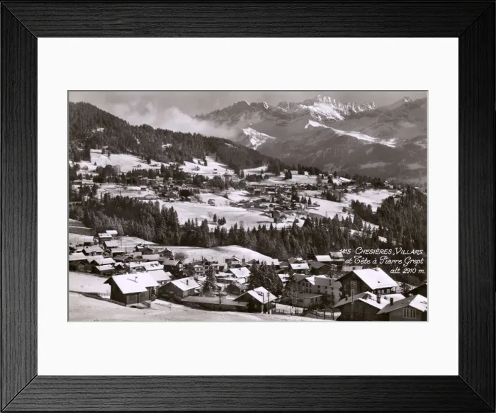 Framed Print : Switzerland - Chesieres Villars and Pierre Grept summit Framed Print : Switzerland - Chesieres Villars and Pierre Grept summit