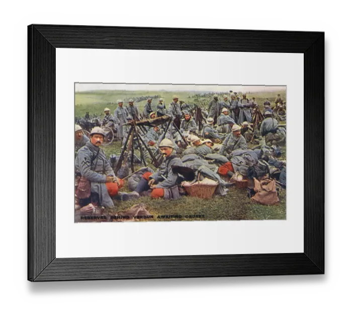 Framed Print : French reservists at Verdun await orders - WWI Framed Print : French reservists at Verdun await orders - WWI