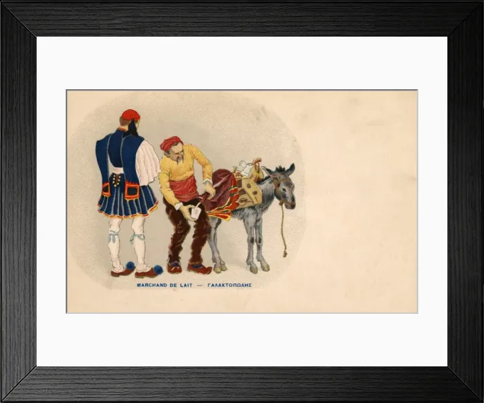 Framed Print : Greek Milk Seller