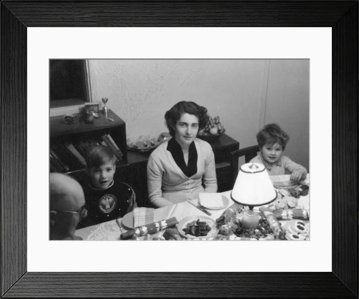 Framed Print : Family Christmas Dinner - 1950s Framed Print : Family Christmas Dinner - 1950s