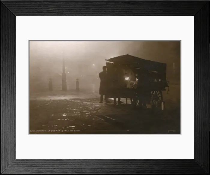 Framed Print : A London Coffee Stall at 2am Framed Print : A London Coffee Stall at 2am