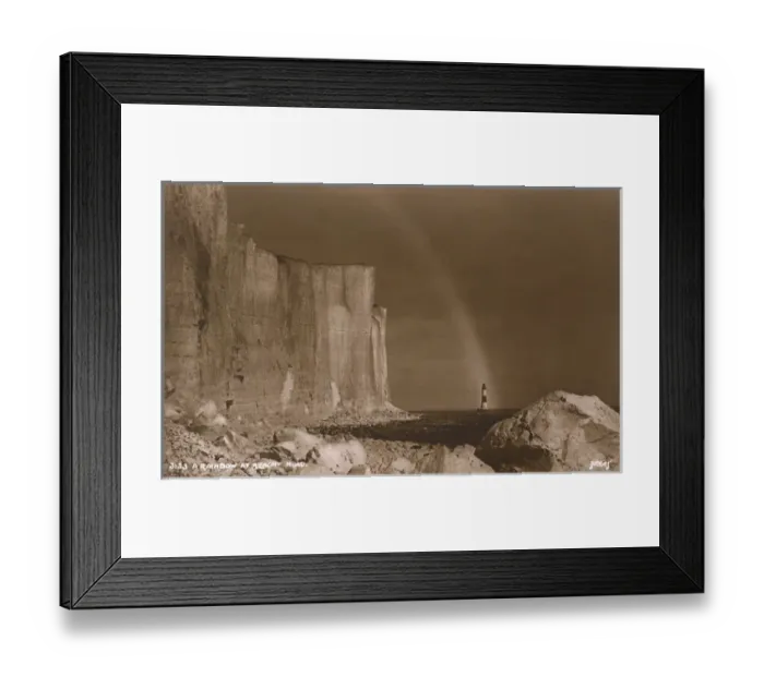 Framed Print : A Rainbow over the sea at Beachy Head, Kent Framed Print : A Rainbow over the sea at Beachy Head, Kent