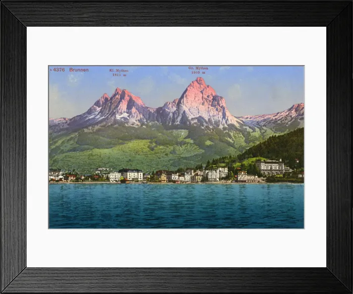 Framed Print : Brunnen, Switzerland on Lake Lucerne Framed Print : Brunnen, Switzerland on Lake Lucerne