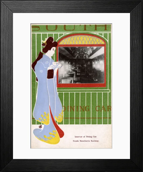 Framed Print : South Manchurian Railway - Interior of the Dining Car Framed Print : South Manchurian Railway - Interior of the Dining Car