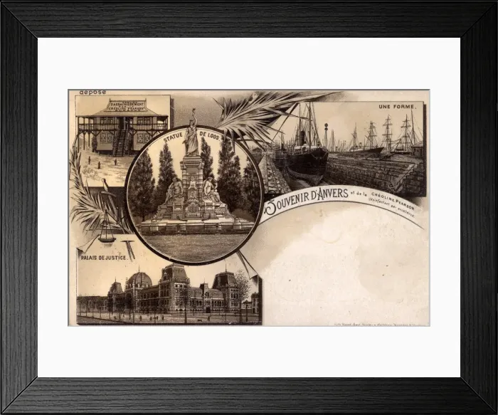 Framed Print : Antwerp, Belgium - Souvenir Views Framed Print : Antwerp, Belgium - Souvenir Views