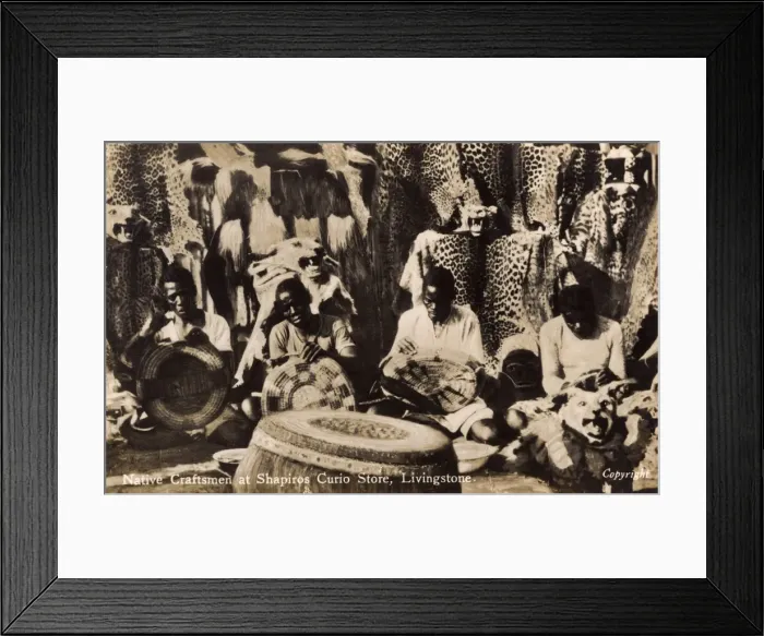 Framed Print : Livingstone, Zambia - Native Craftsmen, Shapiros Curio Store Framed Print : Livingstone, Zambia - Native Craftsmen, Shapiros Curio Store