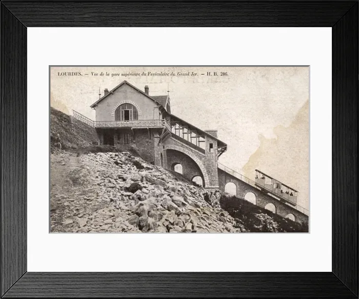 Framed Print : Lourdes, Frances - Funicular Railway - Grand Jer Framed Print : Lourdes, Frances - Funicular Railway - Grand Jer