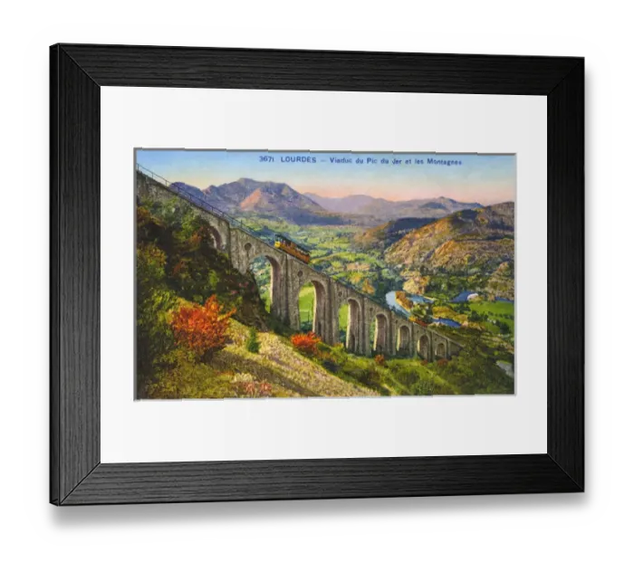 Framed Print : Lourdes, Frances - Funicular Railway - Viaduct du Pic du Jer Framed Print : Lourdes, Frances - Funicular Railway - Viaduct du Pic du Jer