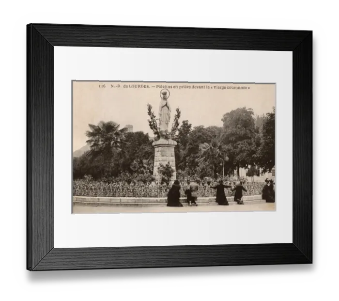 Framed Print : Lourdes, France - Praying before the Virgin Crowned statue Framed Print : Lourdes, France - Praying before the Virgin Crowned statue